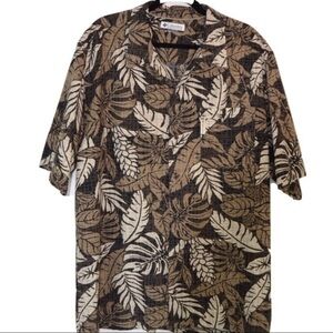 Columbia Men’s Tropical Palm Print Casual Short Sleeve Button‎ Down Shirt XL